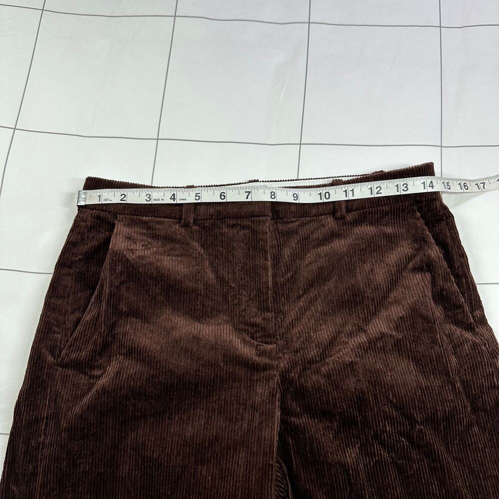 J.Crew Pants Womens 2 Petite Brown Wide Leg Trouser Stretch Corduroy Academia - Picture 8 of 13